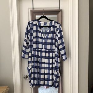 Maeve Blue and White dress with pockets